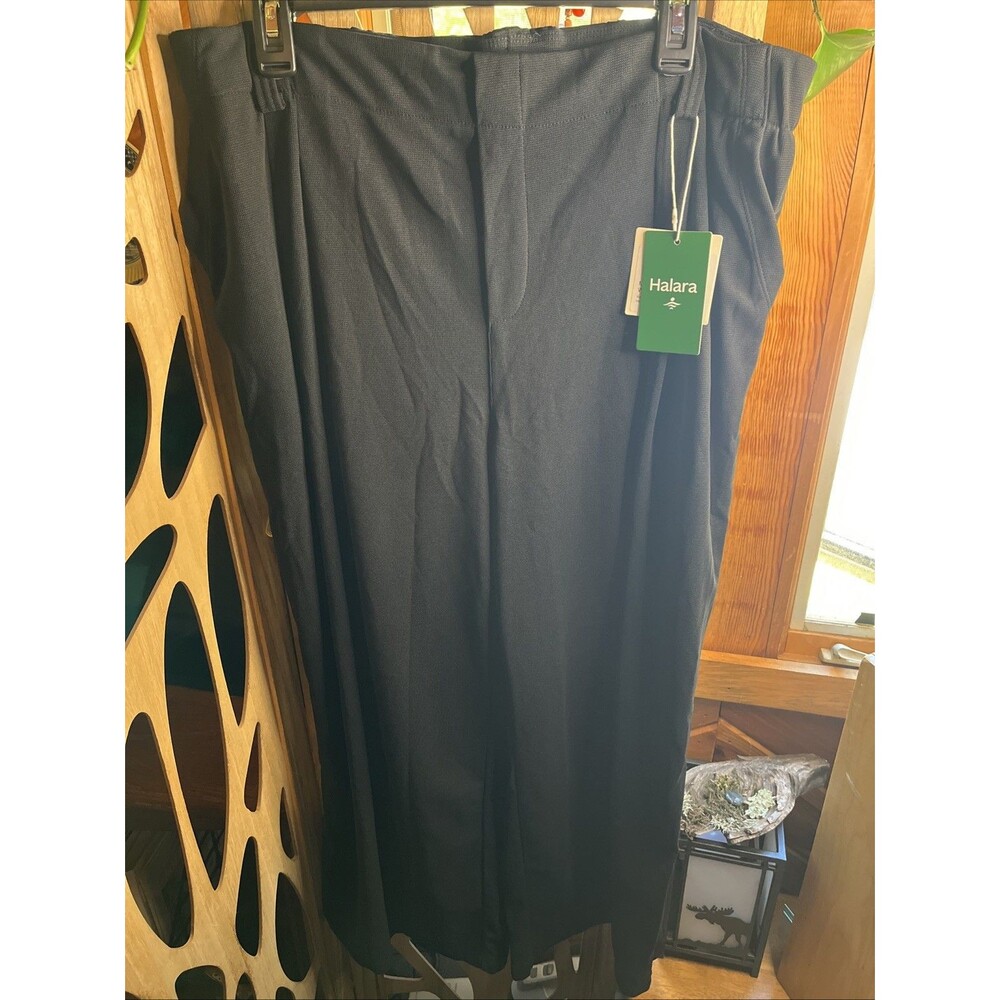 Halara High Waisted Side Pocket Wide Leg Waffle Work Pants Black XL Regular